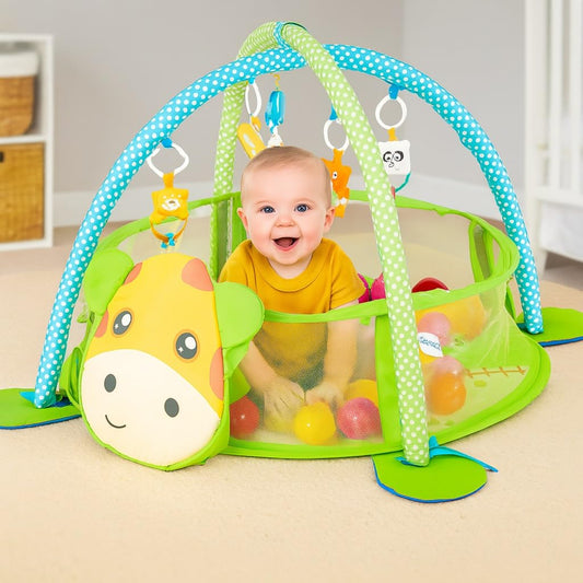 Aurora Baby Supples Play Gym Pool | Activity Gym with Hanging Toys & 30 Ball